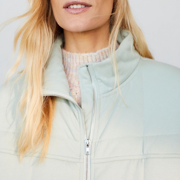 Anthropologie All Fenix Benita Cotton Quilted Full Zip Jacket in Sage, XL - Picture 4 of 12